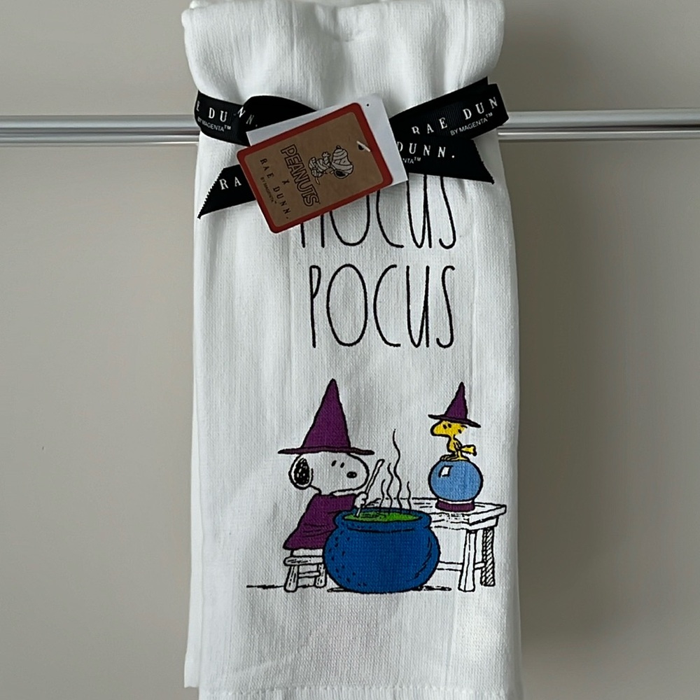 NEW Rae Dunn X Snoopy Kitchen Towels HOCUS POCUS
